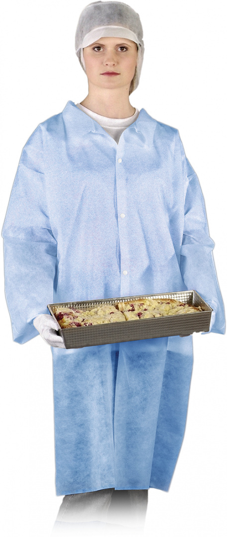 Fartuch laboratoryjny z polipropylenu niebieski rozm. 3XL Reis Fartuch laboratoryjny z polipropylenu niebieski rozm. 3XL Reis