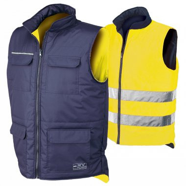Kamizelka ocieplana dwustronna żółta REVERSE XXXL Kamizelka ocieplana dwustronna żółta REVERSE XXXL