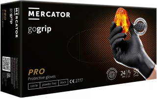 Rękawice nitrylowe PREMIUM gogrip czarne rozm. L MERCATOR