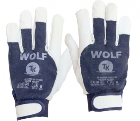 Rękawice ochronne WOLF kozia skóra z rzepem R. 11 Rękawice ochronne WOLF kozia skóra z rzepem R. 11