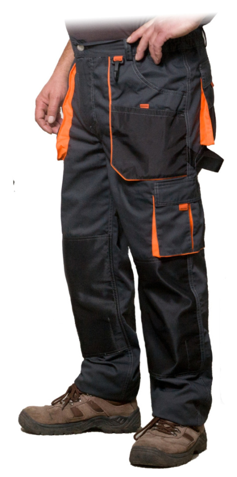 Spodnie robocze do pasa MONTER rozm. XXL (56 / 188 cm) - pomarańczowe wstawki Spodnie robocze do pasa MONTER rozm. XXL (56 / 188 cm) - pomarańczowe wstawki