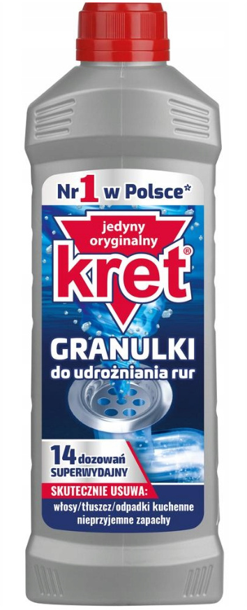 Kret granulki do udrażniania rur z 560g - 14 dozowań