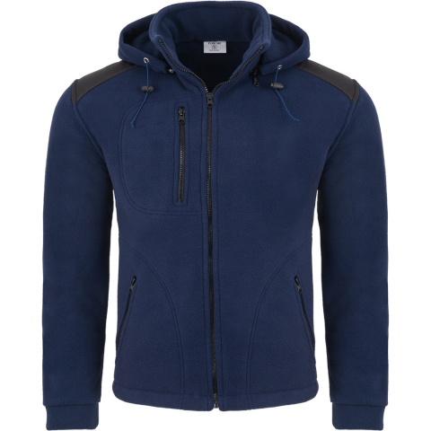 Bluza polarowa z kapturem granatowo - czarna 340g JHK Bluza polarowa z kapturem granatowo - czarna 340g JHK