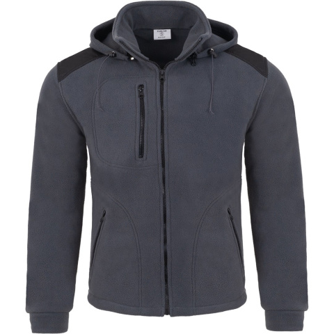 Bluza polarowa z kapturem grafitowo - czarna 340g JHK Bluza polarowa z kapturem grafitowo - czarna 340g JHK
