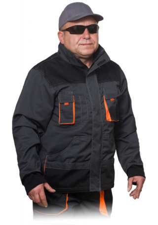 Bluza szwedzka robocza MONTER rozm. 4XL (62/164cm) - pomarańczowe wstawki