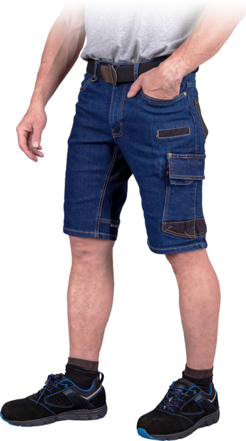 Spodnie krótkie wykonane z elastycznego jeansu rozm. 2XL niebieskie Reis Spodnie krótkie wykonane z elastycznego jeansu rozm. 2XL niebieskie Reis
