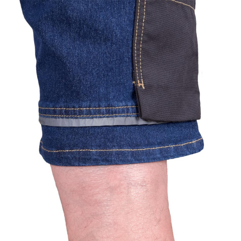 Spodnie krótkie wykonane z elastycznego jeansu rozm. 2XL niebieskie Reis Spodnie krótkie wykonane z elastycznego jeansu rozm. 2XL niebieskie Reis