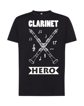 KOSZULKA t-shirt DLA MUZYKA MĘSKA "CLARINET HERO"