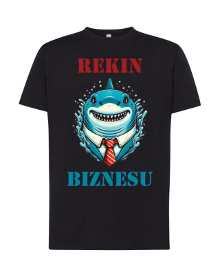 KOSZULKA z ZABAWNYM NAPISEM t-shirt MĘSKA "REKIN BIZNESU"