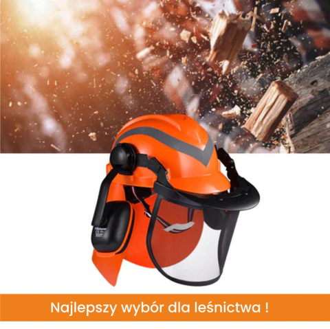 Zestaw ochronny dla pilarza KASK + SŁUCHAWKI + OCHRONA TWARZY