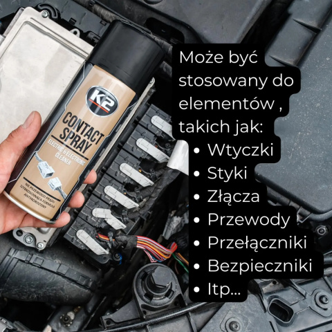 Spray do części elektrycznych czyści i odtłuszcza KONTAKT SPRAY 400 ml K2