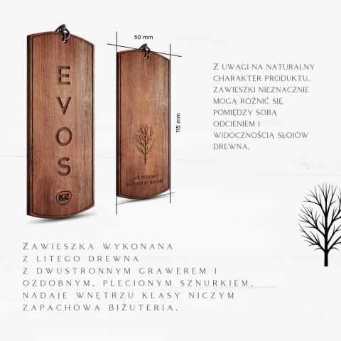 Zapach do auta damski zawieszka drewniana EVOS GRACE Madam K2