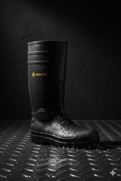 Buty gumowce bezpieczne kalosze S5 MONTER z wkładką i podnoskiem